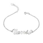 Personalized silver name anklet for unique storytelling