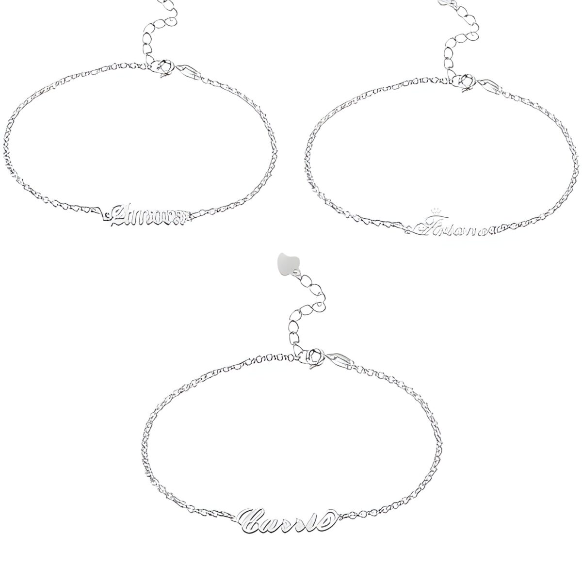 Custom name silver anklet for meaningful connections
