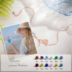 Embrace Your Story – Custom Birth Flower & Stone Anklet – A Cherished Token for Her Special Day - Image 3
