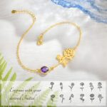 Embrace Your Story – Custom Birth Flower & Stone Anklet – A Cherished Token for Her Special Day - Image 4