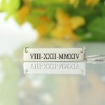 Embrace Timeless Memories – Roman Numeral Bar Necklace – A Cherished Keepsake for Loved Ones - Image 2