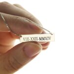 Embrace Timeless Memories – Roman Numeral Bar Necklace – A Cherished Keepsake for Loved Ones - Image 3