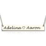 Engraved sterling silver couple necklace for love