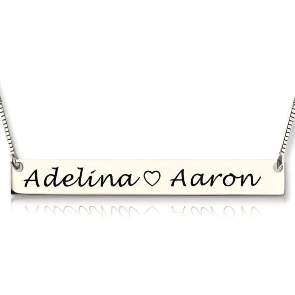 Engraved sterling silver couple necklace for love