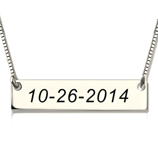 Personalized date bar necklace for special moments