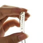 Carry Her Story Close – Vertical Bar Name Necklace with Birthstone – A Timeless Treasure for Her - Image 3