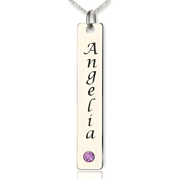 Personalized name necklace with birthstone for her