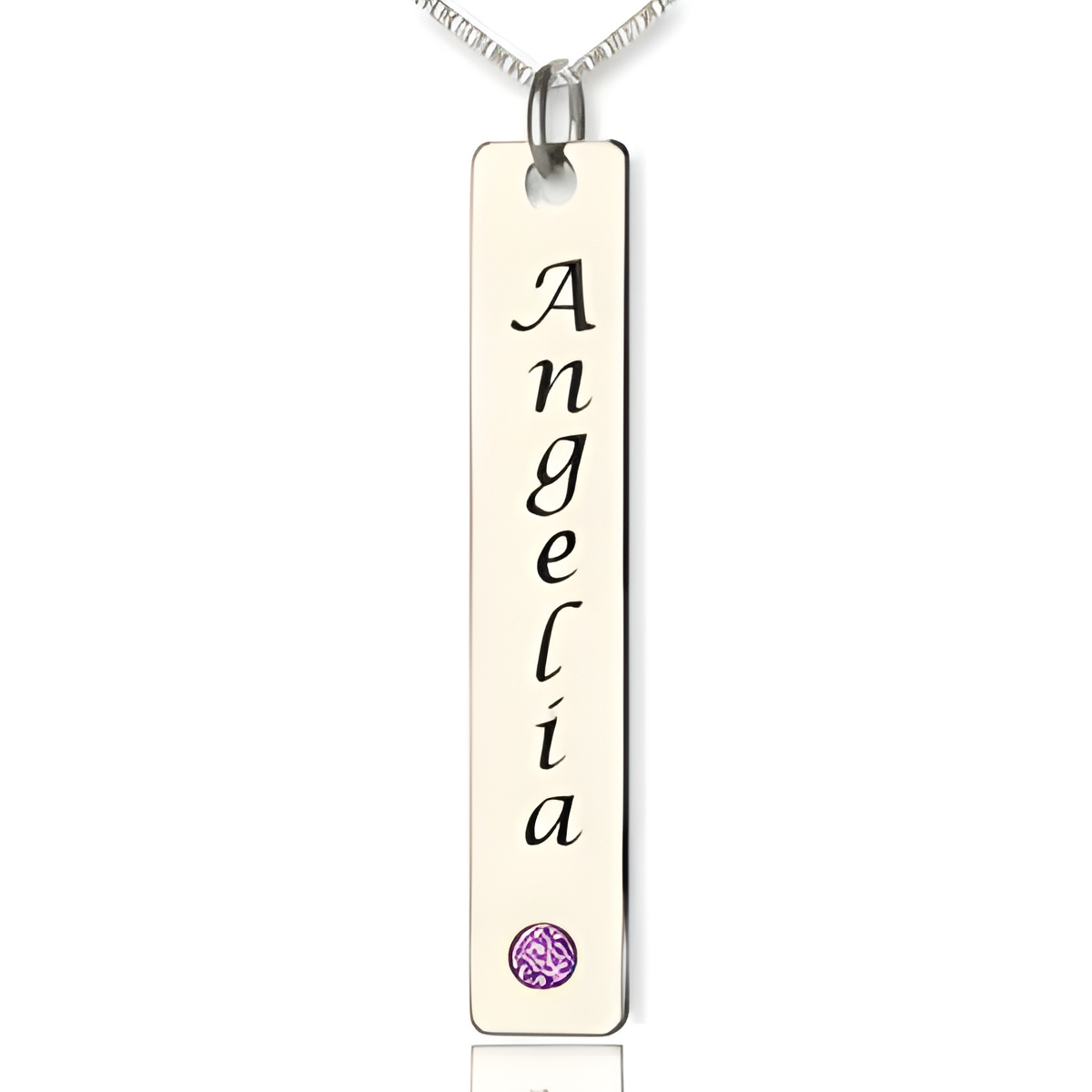 Personalized name necklace with birthstone for her