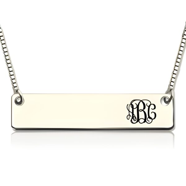 Engraved initial bar necklace for personal storytelling