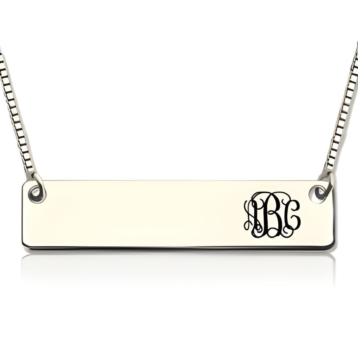 BA08_featured Engraved initial bar necklace for personal storytelling