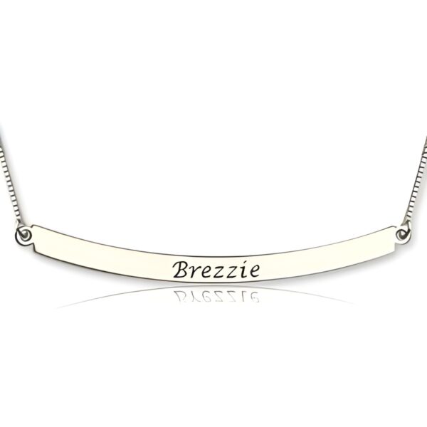 Curved sterling silver name bar necklace for personalized gifts