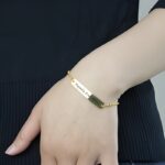 Embrace Your Story – Engraved Gold Name Bar Bracelet – For Cherished Loved Ones & Timeless Bonds - Image 3