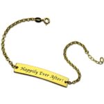 Engraved gold name bar bracelet for cherished loved ones