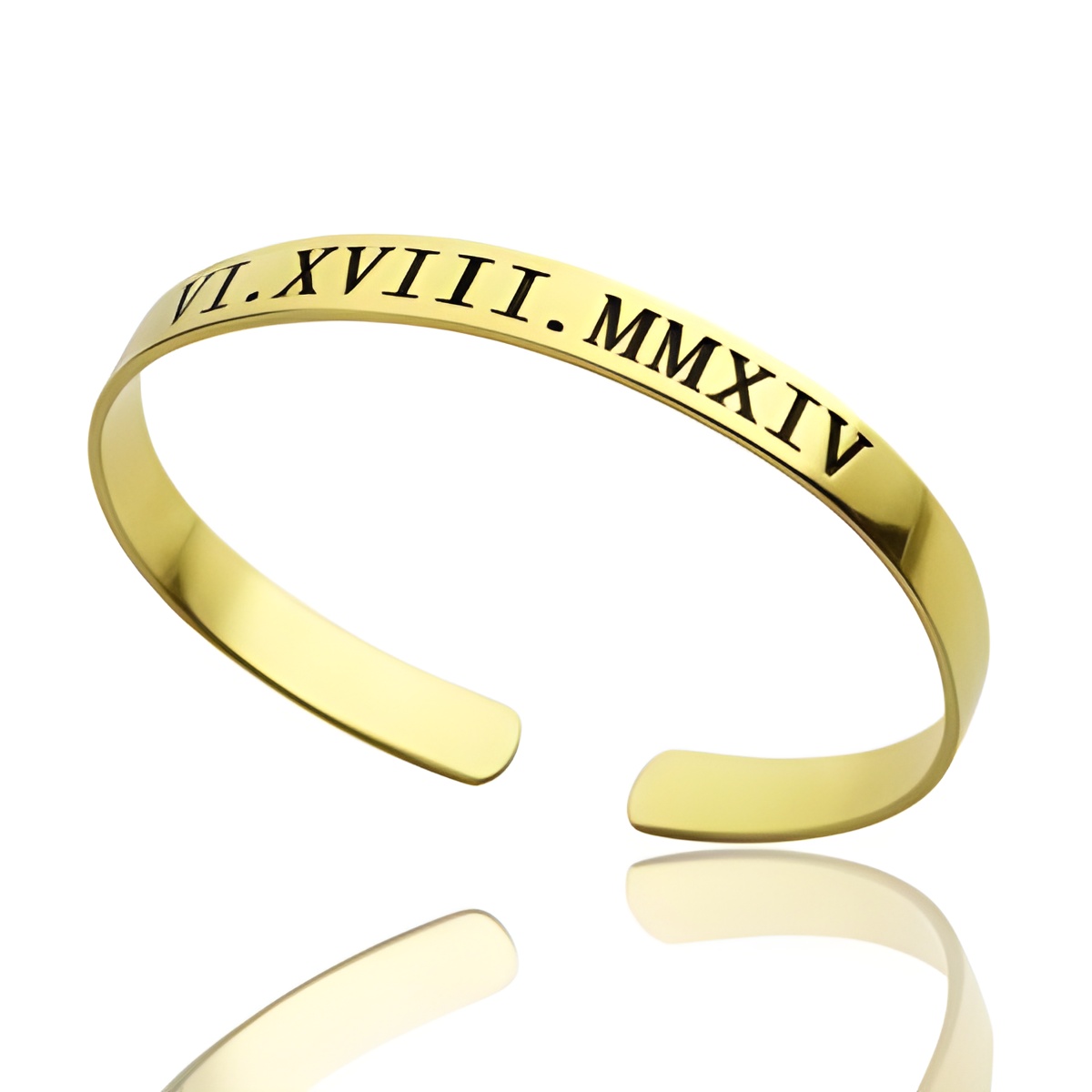 Roman Numeral Bracelet for Special Dates in gold