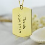 Carry Your Story Close – Engraved Gold-Plated Dog Tag Necklace – A Timeless Treasure for Loved Ones - Image 3