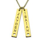 Carry Your Love Close – Vertical Bar Couple Necklace with Heartfelt Name Cut-Out – For Cherished Moments Together - Image 2