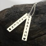 Carry Your Love Close – Vertical Bar Couple Necklace with Heartfelt Name Cut-Out – For Cherished Moments Together - Image 3