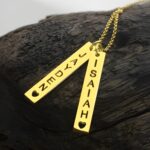Carry Your Love Close – Vertical Bar Couple Necklace with Heartfelt Name Cut-Out – For Cherished Moments Together - Image 4