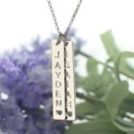 Carry Your Love Close – Vertical Bar Couple Necklace with Heartfelt Name Cut-Out – For Cherished Moments Together - Image 5