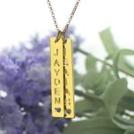 Carry Your Love Close – Vertical Bar Couple Necklace with Heartfelt Name Cut-Out – For Cherished Moments Together - Image 6