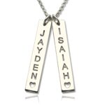Personalized couple necklace with name cut-out