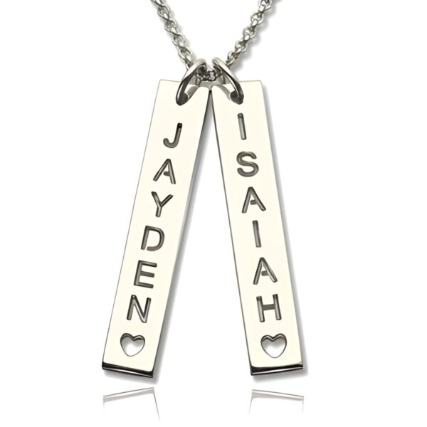 Personalized couple necklace with name cut-out