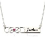 Double infinity birthstone necklace symbolizing eternal love