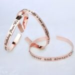 Embrace Your Story – Rose Gold Birthstone Engraved Bangle – A Timeless Treasure for Loved Ones - Image 3