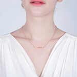 Carry Your Story Close – Four-Sided Engraved Rose Gold Bar Necklace – For Cherished Bonds and Timeless Memories - Image 2