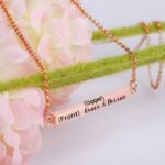 Carry Your Story Close – Four-Sided Engraved Rose Gold Bar Necklace – For Cherished Bonds and Timeless Memories - Image 3