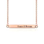Personalized engraved rose gold necklace for cherished memories