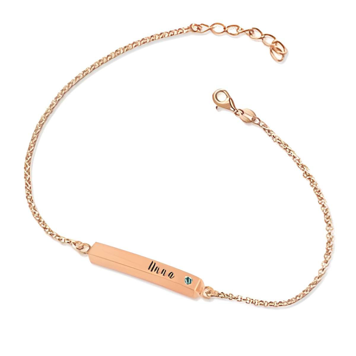 Personalized birthstone bracelet in rose gold