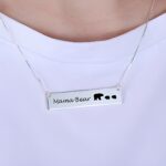 Embrace Your Family's Heartbeat – Sterling Silver Mama Bear Bar Necklace – A Cherished Gift for Mom - Image 5