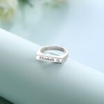 Embrace Every Moment – Engraved Sterling Silver Bar Ring with Birthstone – A Cherished Token for Loved Ones - Image 2