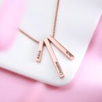 Embrace Your Story – Engraved Triple Vertical Bar Necklace – A Timeless Treasure for Her - Image 2