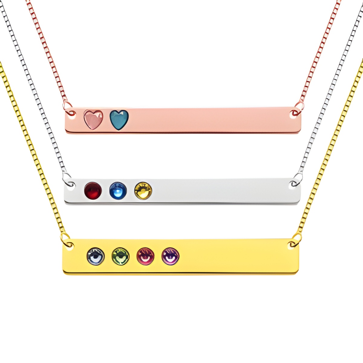 Personalized heart and birthstone necklace for her