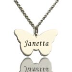 Butterfly name necklace gift for her