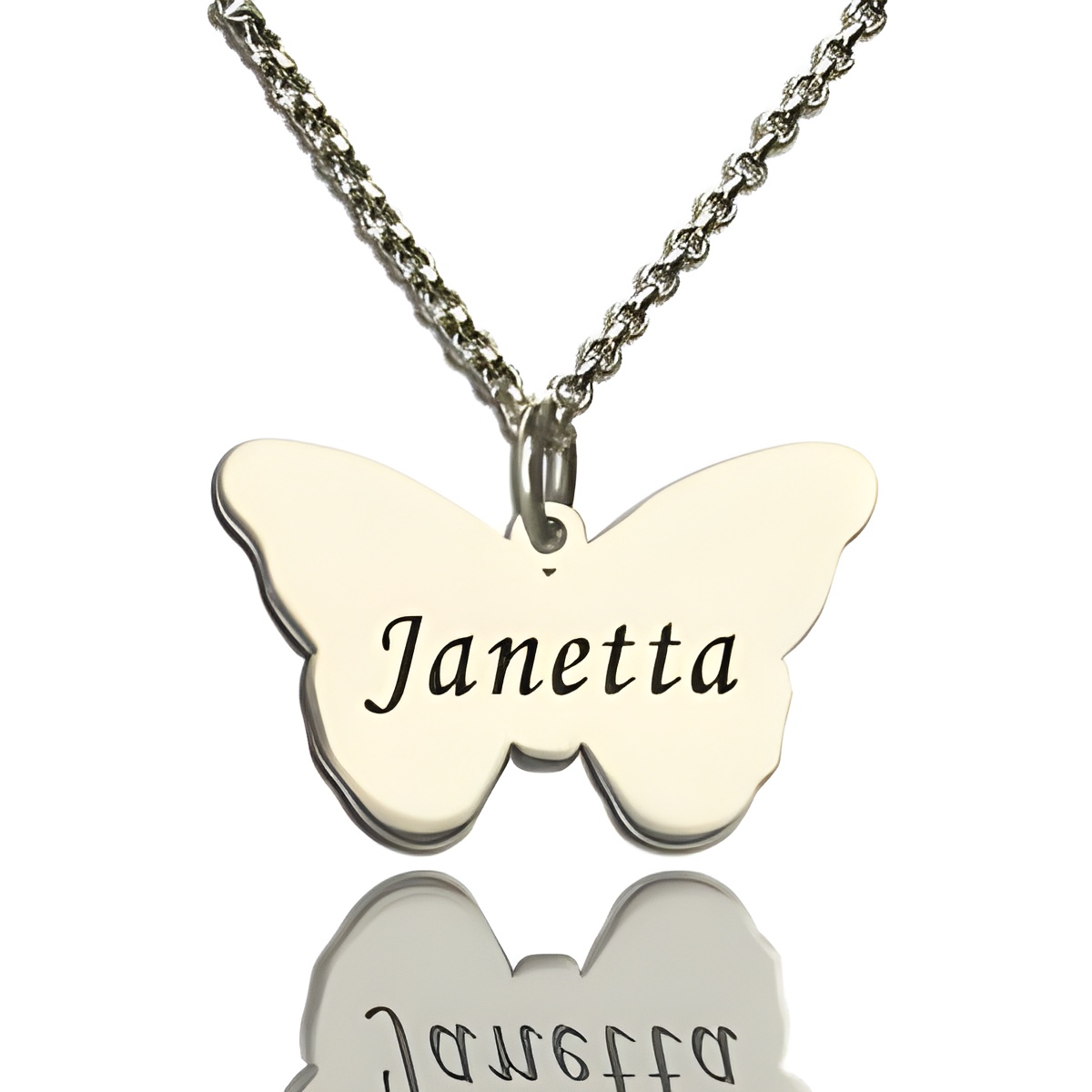 Butterfly name necklace gift for her