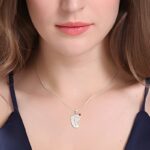 Carry Their First Steps Close – Baby Feet Name Necklace with Birthstone – For Cherished Moms - Image 2