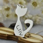 Carry Love Close – Silver Cat Name Charm Necklace – A Cherished Keepsake for Kids - Image 2