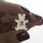 Carry Childhood Magic – Sterling Silver Teddy Bear Initial Necklace – For Little Dreamers and Beloved Keepsakes - Image 3
