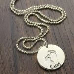 Carry First Steps Close – Baby Footprints Name Necklace in Sterling Silver – A Cherished Keepsake for Mom - Image 4