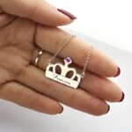 Embrace Your Inner Princess – Crown Charm Name Necklace with Birthstone – A Treasured Keepsake for Her - Image 3