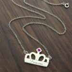 Embrace Your Inner Princess – Crown Charm Name Necklace with Birthstone – A Treasured Keepsake for Her - Image 4