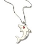 Embrace Joyful Moments – Name & Birthstone Dolphin Necklace – A Cherished Treasure for Loved Ones - Image 2