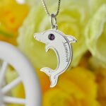 Embrace Joyful Moments – Name & Birthstone Dolphin Necklace – A Cherished Treasure for Loved Ones - Image 4
