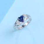Celebrate Eternal Love – Engraved Heart Birthstone Ring – A Cherished Keepsake for Her - Image 2
