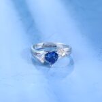 Celebrate Eternal Love – Engraved Heart Birthstone Ring – A Cherished Keepsake for Her - Image 3
