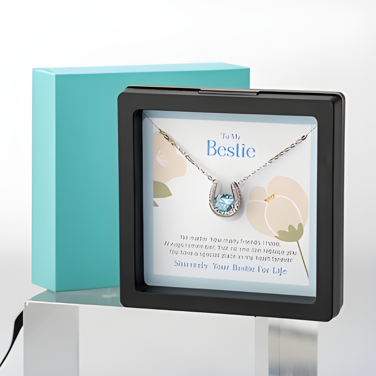 Custom horseshoe birthstone necklace for cherished moments