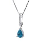 Embrace Your Story – Drop-Shaped Birthstone Necklace in Sterling Silver – A Cherished Keepsake for Her - Image 2